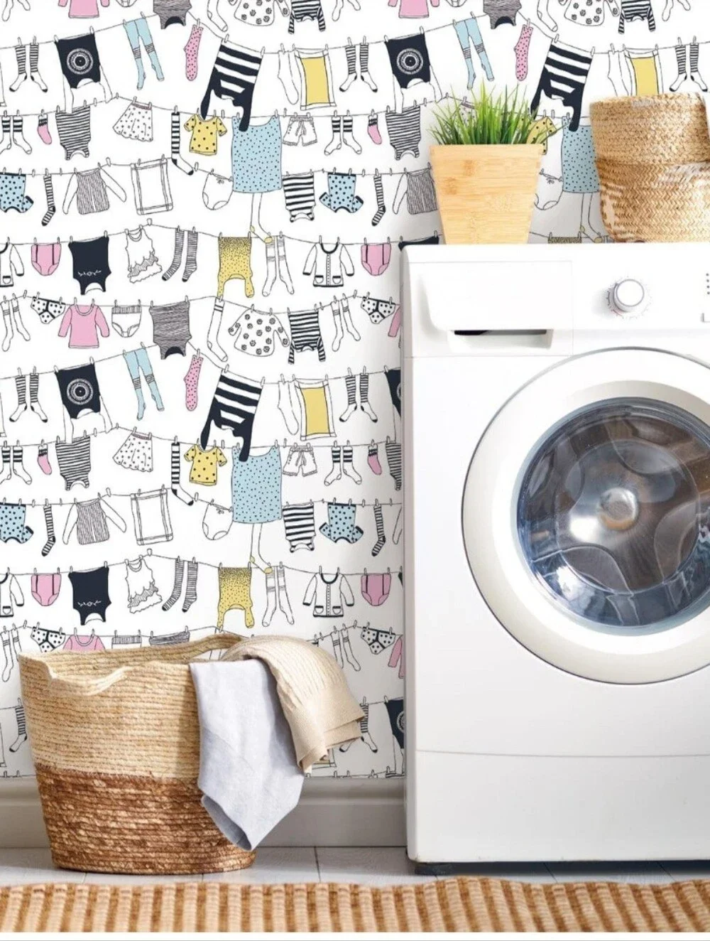 TOARTi Wallpaper Roll for Laundry Room